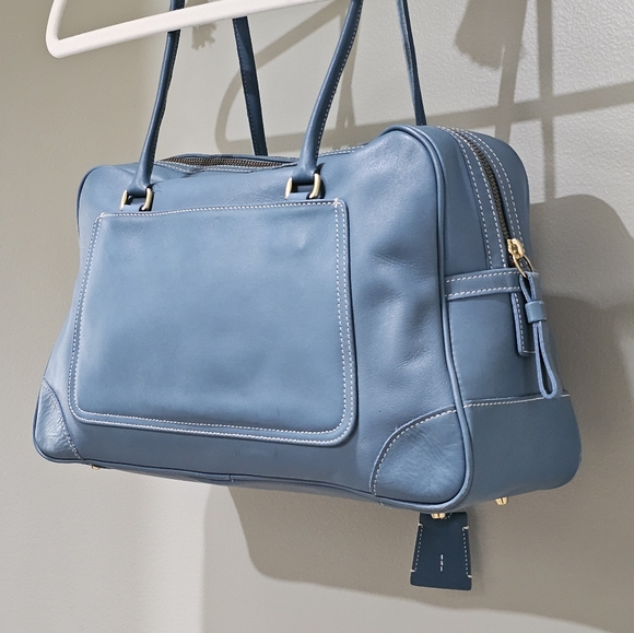 Vintage Coach Penelope Sachel / Travel Bag Purse # 9766 (Turquoise Blue) - Picture 9 of 16